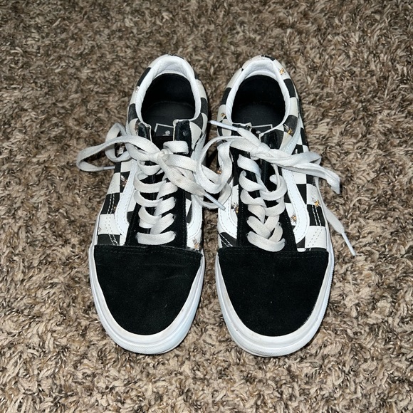 Vans Low Top Checkered W Bees Sneakers Size 5.5 - Picture 2 of 9
